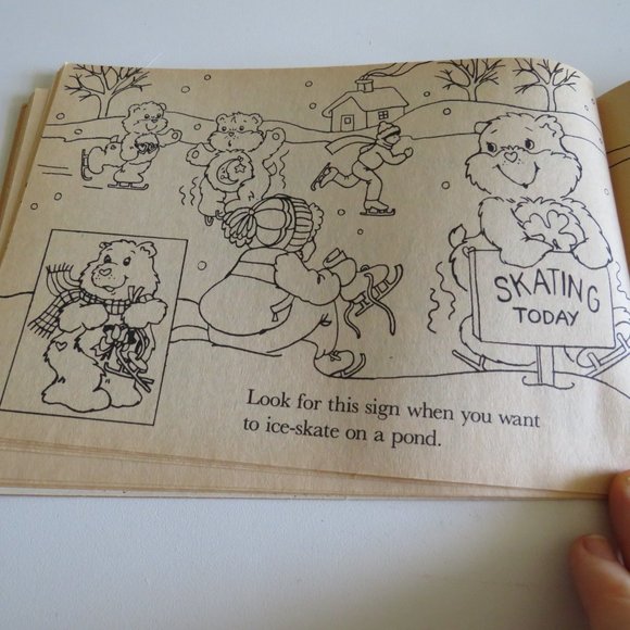 Vintage Care Bears Sticker Book "Play It Safe" NEW-Aged condition PIZZA HUT - Picture 6 of 15